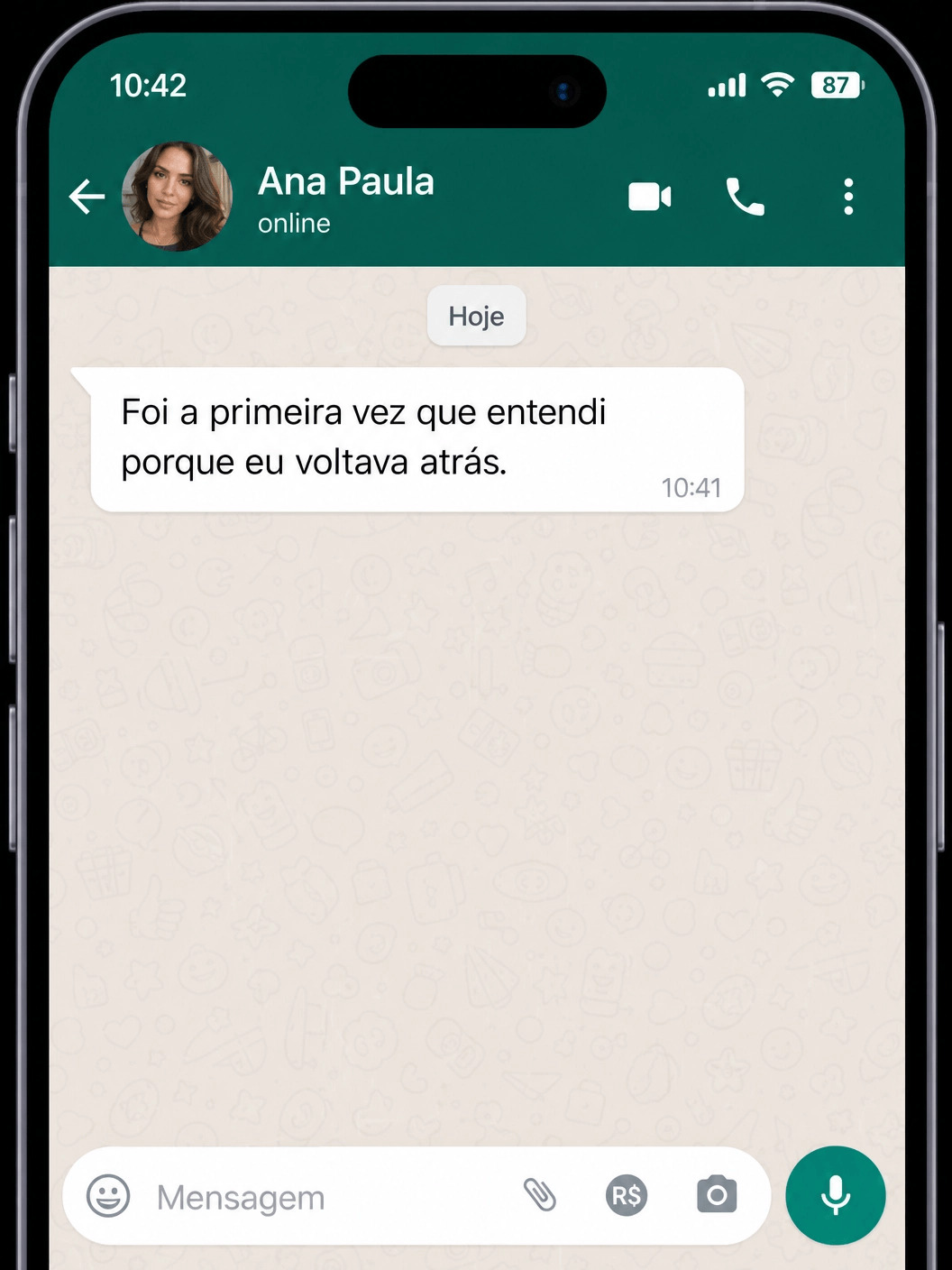Depoimento Ana Paula — WhatsApp