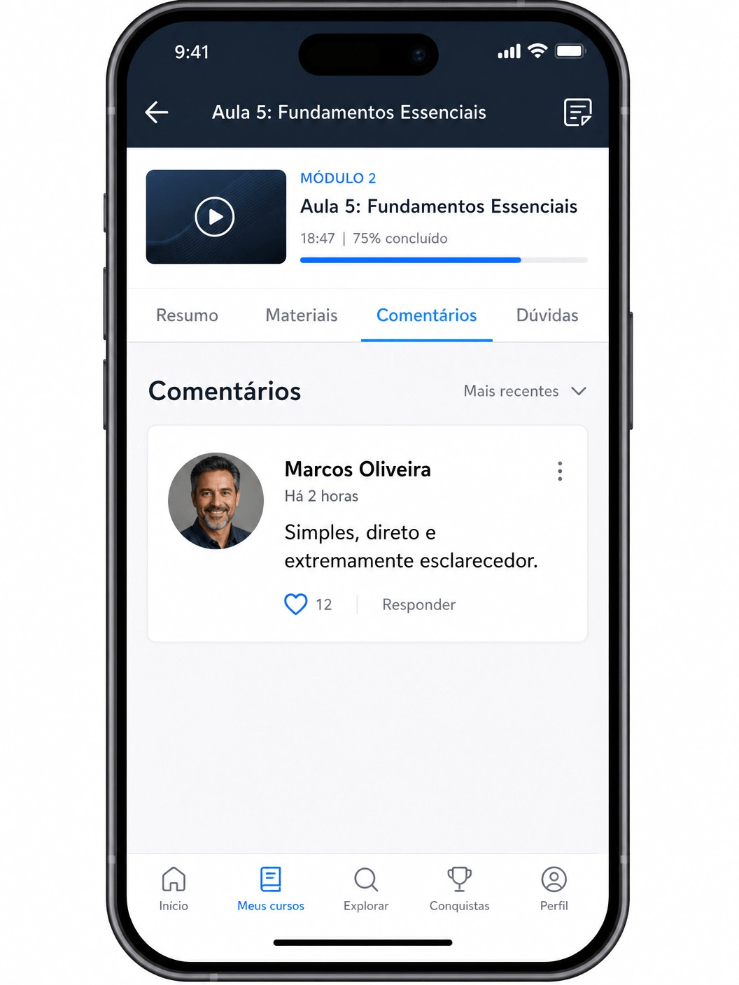 Comentário Marcos Oliveira — Plataforma